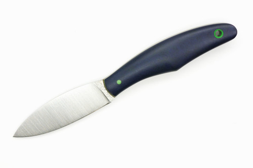Cypress Creek Knives - Canadian Belt Knife- 3" Pops Procut Fixed Blade W/ Navy Blue Richlite W/ Green Liners Handle