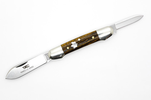 Great Eastern Cutlery GEC #16 Tidioute Cutlery Little Indian Girl Canoe Pattern - 2 Blade - Bocote Wood - TKC SFO