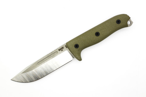Reiff Knives: Vicon - Fixed Blade - MagnaCut, Saber, Two-Tone, Green G-10, Black Kydex Sheath, Ambi