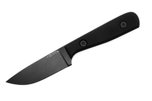 Very Good Knife Company - Adventure Jr. - 3.5" Black Cerakote AEB-L Fixed Blade W/ Black Canvas Micarta W/ Red Liners Handle