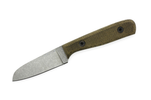 Very Good Knife Company - Mantis - 3" AEB-L Fixed Blade W/ Double Green Canvas Micarta Handle