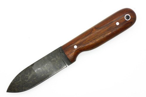 LT Wright Knives - Bushcrafter HC - 3.6" 1075 Steel Fixed Blade W/ High Saber Grind & Desert Ironwood W/ Tox Green Liners Handle - Matte Finish - 1