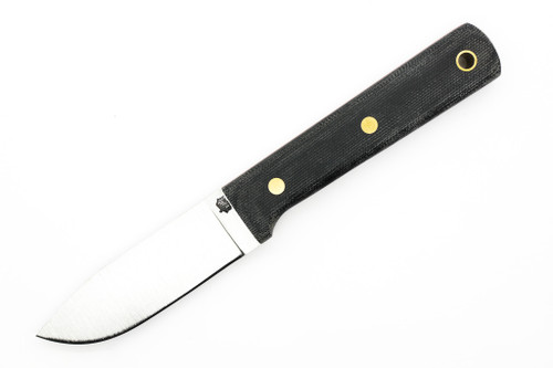 LT Wright Knives Maverick Scout - A2 Steel - Flat Grind - Black Canvas Micarta W/ Orange Liners Handle - Matte