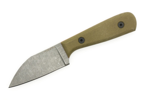 Very Good Knife Company - The Hawk - 3.5" AEB-L Fixed Blade W/ Green Canvas Micarta W/ Orange Liners Handle