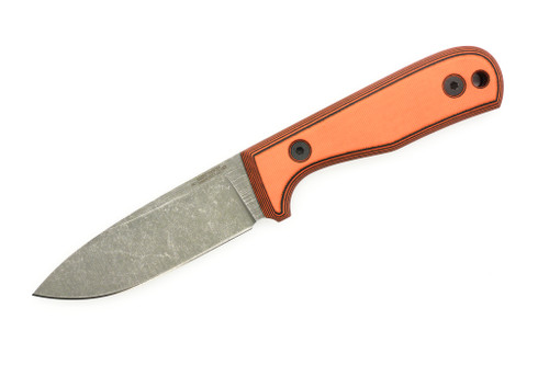 Very Good Knife Company - Rogue - 4" AEB-L Fixed Blade W/ Black & Orange G-10 Handle