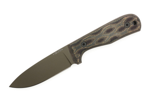 Very Good Knife Company - Rogue - 4" Badlands Cerakote AEB-L Fixed Blade W/ Python Canvas Micarta Handle