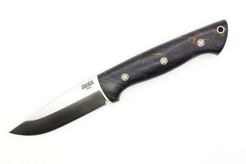 Lishen Knives - Dakota - 3.75" AEB-L Saber Grind Fixed Blade W/ Purple Maple Burl W/ Mosaic Pins Handle