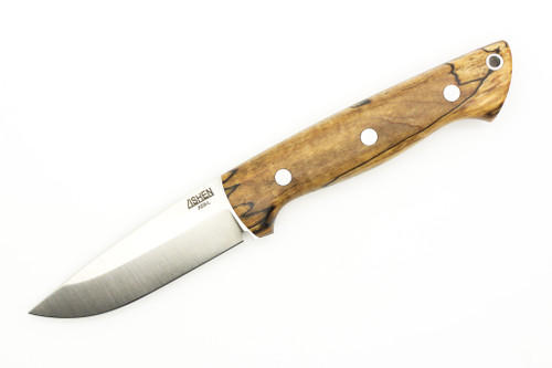 Lishen Knives - Dakota - 3.75" AEB-L Saber Grind Fixed Blade W/ Spalted Maple W/ Aluminum Pins Handle