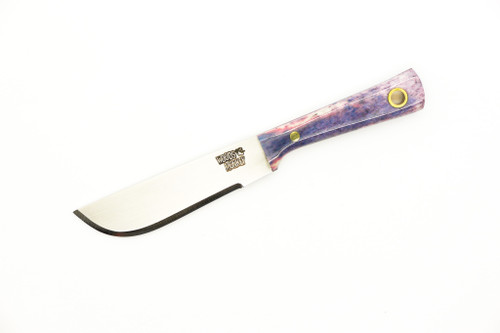 Woods Monkey - Lil Widdle Chete by L.T. Wright - AEB-L Steel - Convex Machete Grind - Satin Finish - Blue Bone Handle - 8