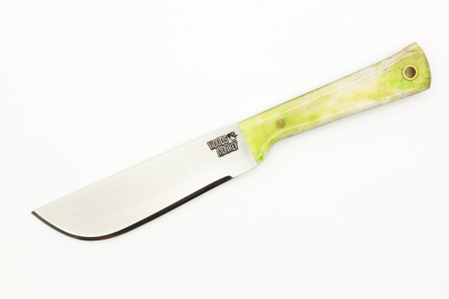 Woods Monkey - Widdle Chete by L.T. Wright - AEB-L Steel - Convex Machete Grind - Satin Finish - Green Bone Handle - 7