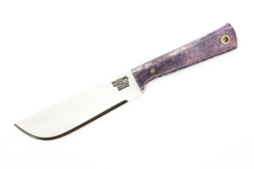 Woods Monkey - Widdle Chete by L.T. Wright - AEB-L Steel - Convex Machete Grind - Satin Finish - Blue Bone Handle - 5