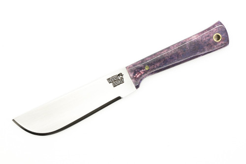Woods Monkey - Widdle Chete by L.T. Wright - AEB-L Steel - Convex Machete Grind - Satin Finish - Blue Bone Handle - 6