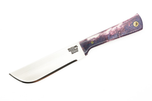 Woods Monkey - Widdle Chete by L.T. Wright - AEB-L Steel - Convex Machete Grind - Satin Finish - Blue Bone Handle - 7