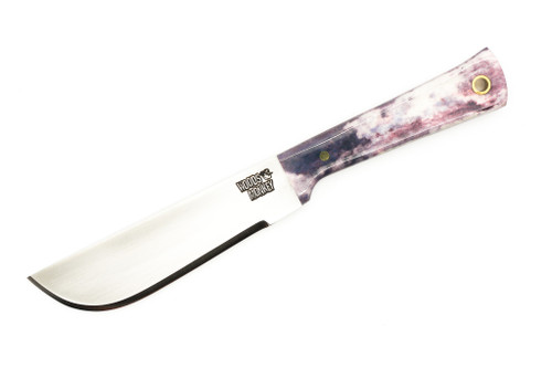 Woods Monkey - Widdle Chete by L.T. Wright - AEB-L Steel - Convex Machete Grind - Satin Finish - Blue Bone Handle - 8