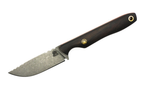 Bear Den Blades - Medic EDC - 2.75" AEB-L Fixed Blade W/ Desert Ironwood W/ Orange Liners Handle - 1