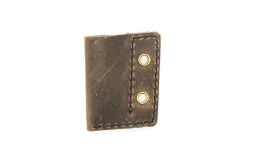 Aux Mfg - Pocket Lint Sheath - Light Brown Leather with Black Stitching - 2