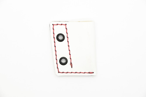 Aux Mfg - Pocket Lint Sheath - White Leather with Red Stitching