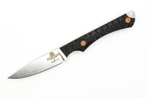 Ice Age Blades - Slim Scout - 3" AEB-L Steel Fixed Knife W/ Black Micarta W/ Bronze Cerakoted Bolts Handle 