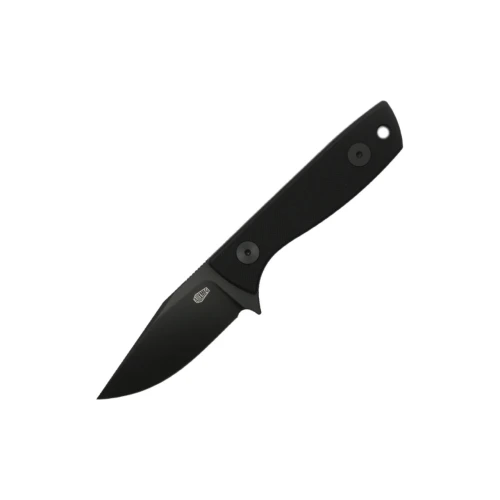 Aux Mfg Runt XL Fixed Blade, Black G10, PVD 14C28N - AUX012BLK