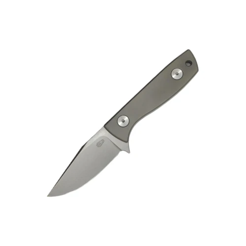 Aux Mfg Runt XL Fixed Blade, Titanium Handle, Stonewash 14C28N - AUX012TI