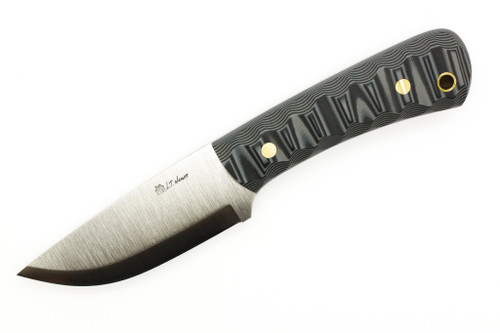 LT Wright Knives - XL Workhorse (Scandi Grind) 4.25" 01 Steel Fixed Blade Knife W/ Grey & Black G-10 Handle - Mountain Finish