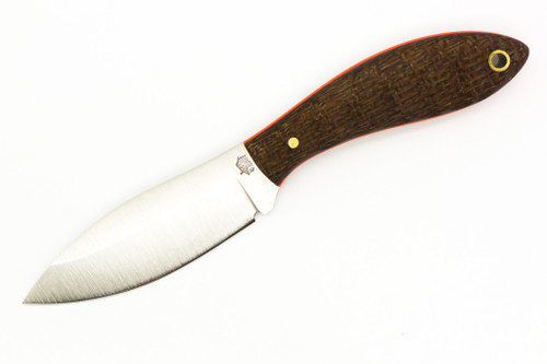 LT Wright Knives Small Northern Hunter - AEB-L Steel - High Saber Grind - Brown Burlap Handles W/ Orange G-10 Liners W/ Mountain Finish