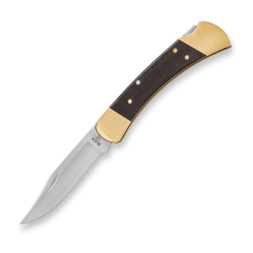 Buck Knives: 110 Slim Heritage Folding Hunter - Magnacut - Ebony Wood - Nickel Silver Bolsters