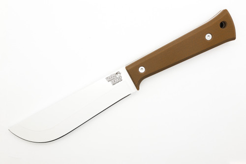 Woods Monkey Half/Chete - Donkey Kong Edition - Cranky Kong - 1095 Steel - Saber Grind - White Cerakote Finish - Brown Micarta Handle