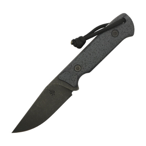 JP Bladesmithing - Warden - 3.6" AEB-L Fixed Blade W/Gray GripX & Black Leather Sheath