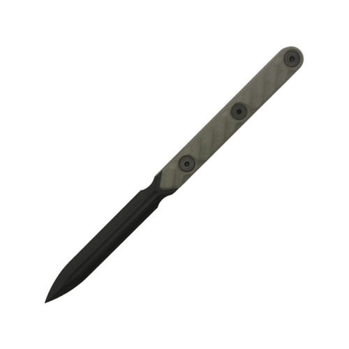 Half Face Blades - OSS Spike - Grey G10, Armor Black Cerakote, Allen Bolts, Textured Grip