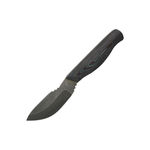 Aux Mfg Skinner, Blue / Maroon Micarta, Dark Wash AEB-L