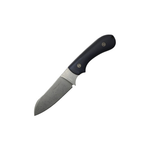 Bradford Knives: Guardian3 Gen 2 Sheepsfoot 3D Navy Blue Richlite, Stonewash M390, Leather Sheath - 3SF-140-M390-2