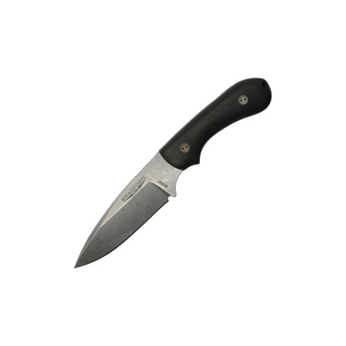 Bradford Knives: Guardian3.2 Gen 2 FE Drop Point 3D Black Micarta, Stonewash M390, Leather Sheath - 3.2FE-101-M390-2