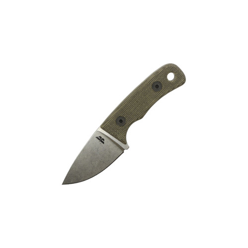 Knives By Nuge Wicket, OD Green Micarta, Stonewash AEB-L