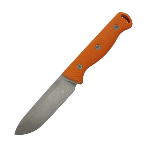 Hellbender Blade Co Mudpup 5 Gen 2, Orange G10, Stonewash Magnacut, Kydex Sheath
