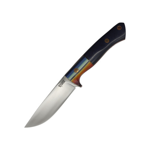 7Forge Knives Artemis Hunteress, Mexican Blanket Bolsters, Blue Richlite, Natural Canvas Micarta Liners, AEB-L