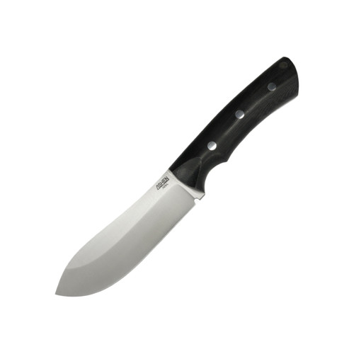 Lishen Knives Puma 2, Black Canvas Micarta w/ Aluminum Pins, AEB-L