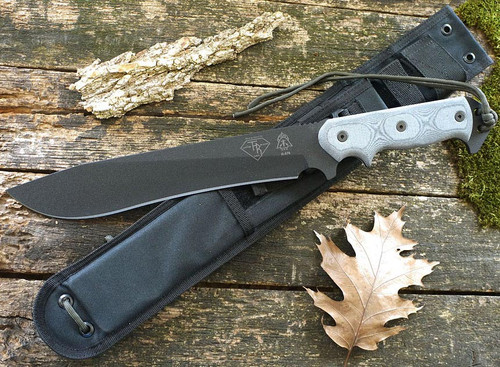 TOPS Knives, A-TRD-01 Armageddon Fixed Blade Knife w/ Black Linen Micarta Handle