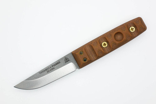 TOPS Knives, TPUK-01-RMT Tanimboca Puukko Fixed Blade Knife w/ Tan Canvas ROCKY MOUNTAIN Handle