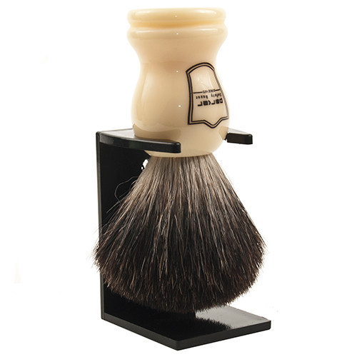 Parker WHBB White Resin Badger Shave Brush
