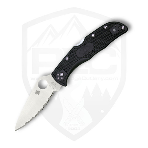 Spyderco Endela, Black FRN / Satin VG-10, Serrated - C243SBK