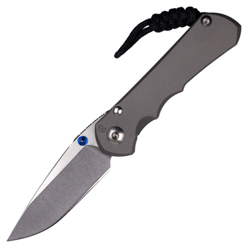 Chris Reeve Small Inkosi Drop Point Sand Blasted Titanium, Stonewash MagnaCut - SIN-1000