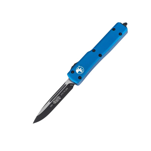 Microtech UTX-70 Drop Point, Blue Aluminum / Black M390 - 148-1BL