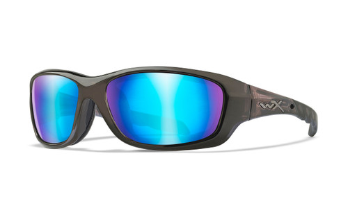 Wiley X CCGRA04 Gravity POL Blue Mirror Lens/Black Crystal Frame