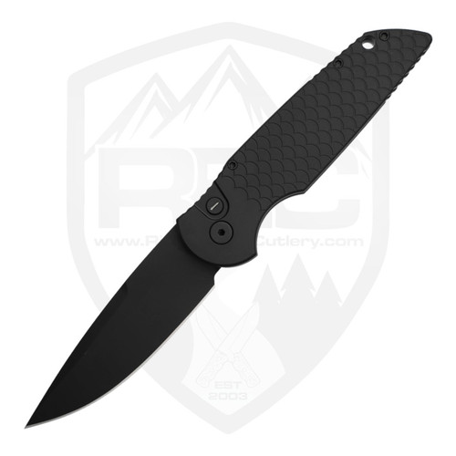 ProTech TR-3 X1 Operator - Black Fish Scale Aluminum - Tritium Button / DLC 154CM - TR-3 X1 OP