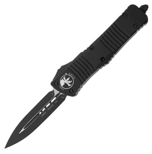 Microtech Combat Troodon Double Edge, Black Aluminum / Black M390 - 142-1T