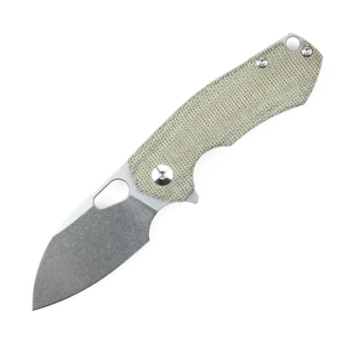 GiantMouse ACE Riv, Green Canvas Micarta / Satin ELMAX