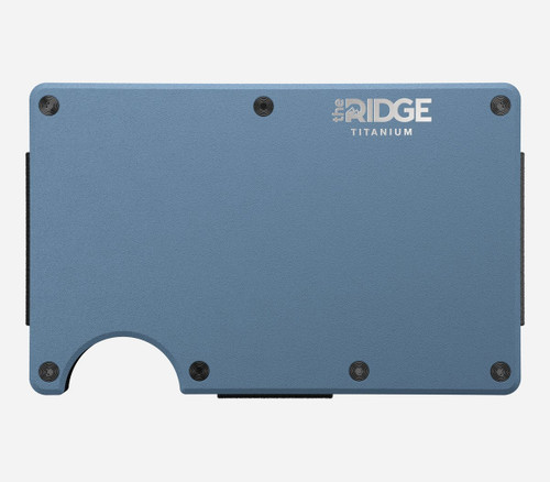 Ridge Wallet Titanium Matte Cobalt, Cash Strap