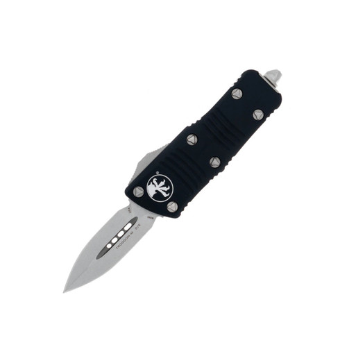 Microtech Troodon Mini Double Edge, Black Aluminum / Stonewash M390 - 238-10