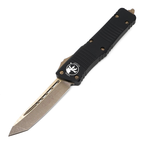 Microtech Combat Troodon Tanto, Black Aluminum / Bronze Apocalyptic M390 - 144-13AP